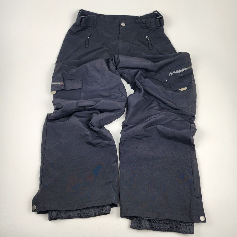 Kemper Men's Insulated Ski Snow Pants Black Size L Waterproof